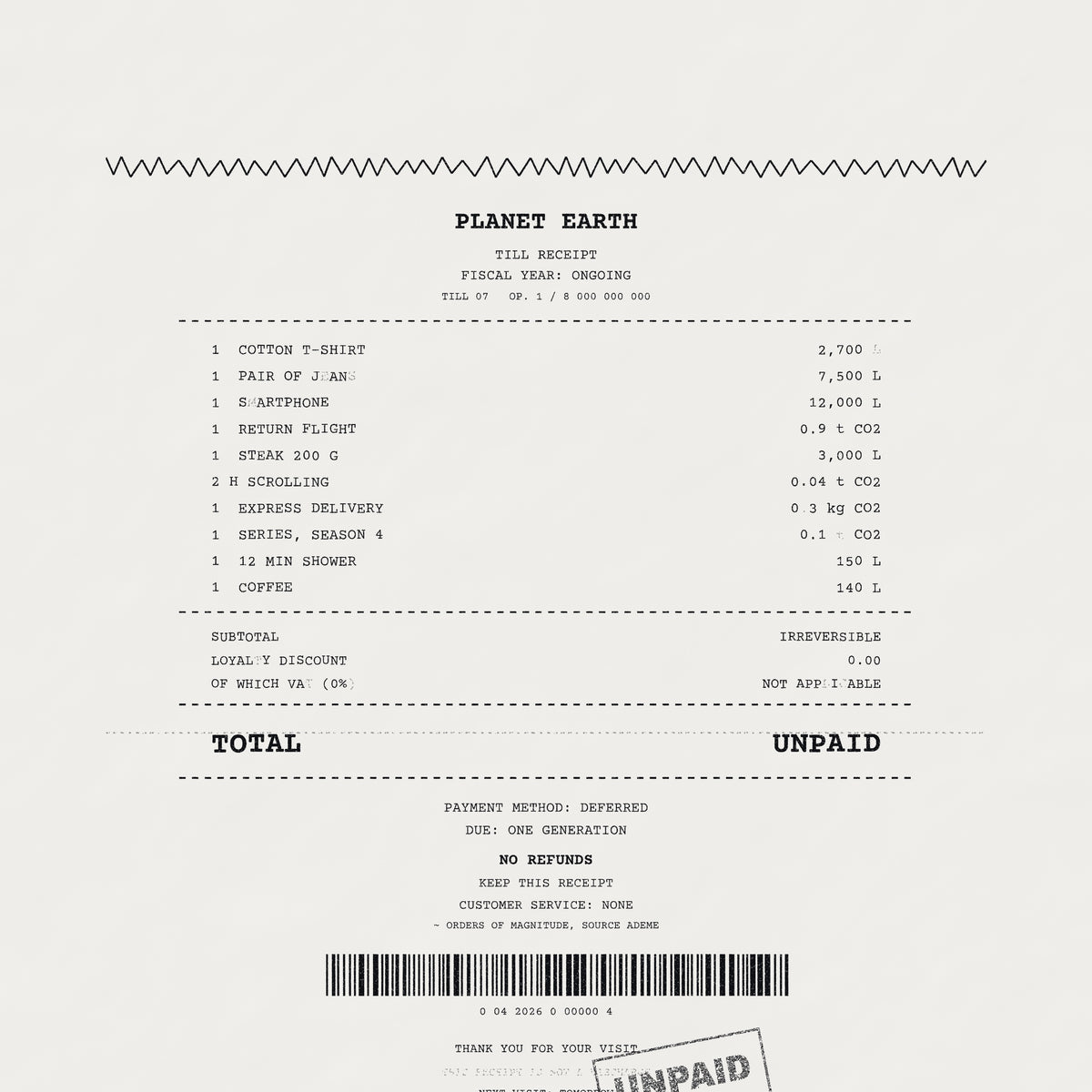 ONGLET OUVERT chapter 004 The Receipt, print detail on fabric