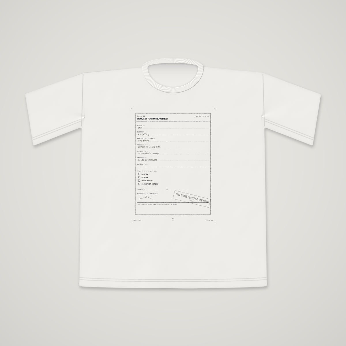 ONGLET OUVERT chapter 006 The Form, t-shirt back